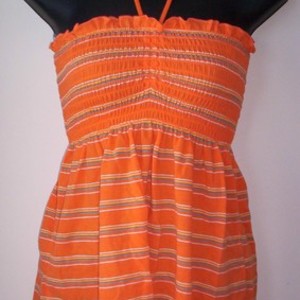 Orange Stripe Tube Top Shirt M is being swapped online for free