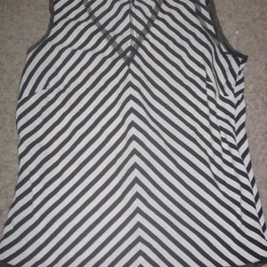 Old Navy Black & White Striped Top Medium is being swapped online for free