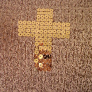 gold sequin cross print top m is being swapped online for free