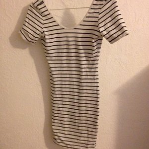 White And Black Striped Fitted Dress (Forever 21) is being swapped online for free