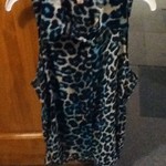 Super cute blue and green leopard high low sheer tank  is being swapped online for free