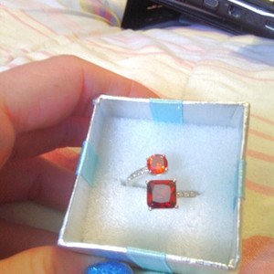PRETTY RED & ORANGE SILVER RING is being swapped online for free