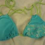 blue bikini top is being swapped online for free