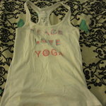 peace love yoga tank is being swapped online for free