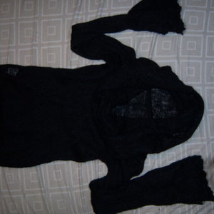 SMALL black WIDE Cowl BIG NECK sweater is being swapped online for free