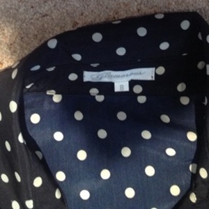 Glamorous Polka Dot Satin Blouse - Size UK 6, navy blue & white.  is being swapped online for free