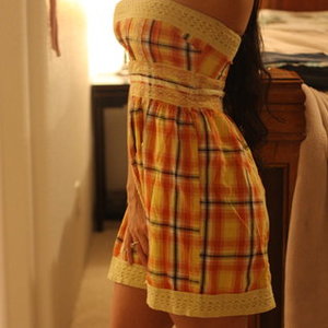 Yellow/Orange Tube Top Dress is being swapped online for free