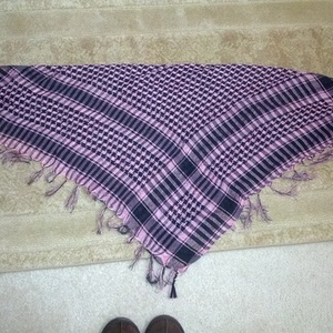Pink and black scarf is being swapped online for free