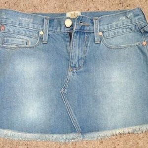 River Island Faded Denim Mini Skirt - size 6, light blue. is being swapped online for free