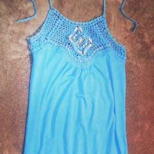 blue halter with crotchet and beading detail new xs s is being swapped online for free
