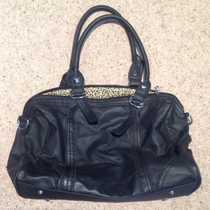 Black Faux Leather Tote Bag, large size. is being swapped online for free