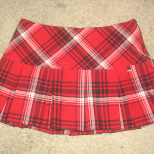 Red Plaid Charlotte Russe Skirt Size 5 is being swapped online for free