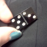 CHLOE Couture Black Mid Length Skirt with Diamond Dice Buttons is being swapped online for free