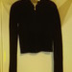 Black fuzzy jacket - small  is being swapped online for free