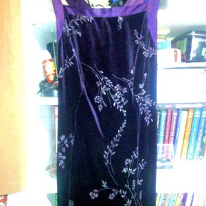 BEAUTIFUL PURPLE VELVET & SILK LONG DRESS is being swapped online for free