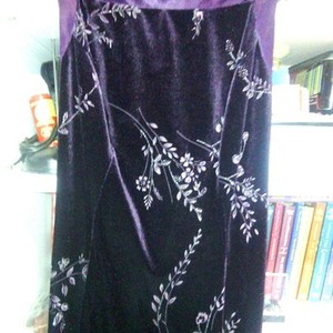 BEAUTIFUL PURPLE VELVET & SILK LONG DRESS is being swapped online for free