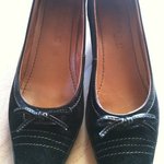 Genuine suede black low heels with little cute bows (size US 6, EU 36, UK 3.5) is being swapped online for free
