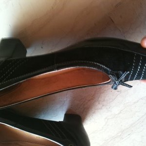 Genuine suede black low heels with little cute bows (size US 6, EU 36, UK 3.5) is being swapped online for free