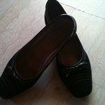 Genuine suede black low heels with little cute bows (size US 6, EU 36, UK 3.5) is being swapped online for free