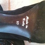 Black suede stilettos with rose-bow size 6.5 (uk 4, EU 37) is being swapped online for free