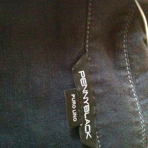 Penny Black 100%pure linen blue top size m is being swapped online for free
