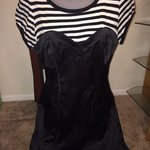 Bodycon striped satin dress sz m is being swapped online for free