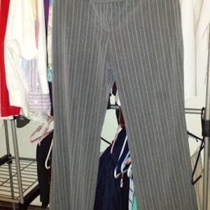 grey pinstriped pants is being swapped online for free