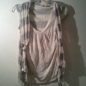 White and grey striped blouse is being swapped online for free