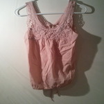 Petal pink Floral lace blouse is being swapped online for free