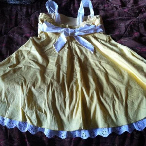 My Michelle size 13 yellow and white sundress is being swapped online for free