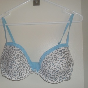 Blue/Brown/Cream Leopard Print Bra Size 12C is being swapped online for free