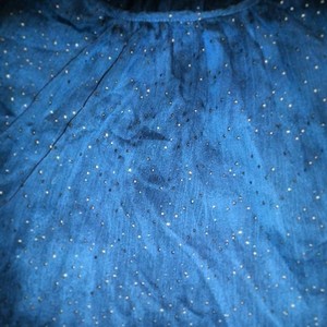 cute tank top dark blue with tiny gold polka dots two tiered small is being swapped online for free