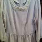 Forever 21 pearl collar peplum blouse size small is being swapped online for free