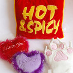 cute pillows lot NEW heart "i love you" hot & spicy is being swapped online for free