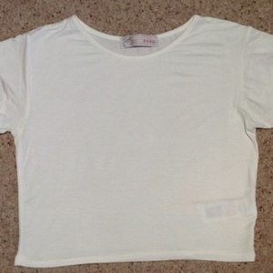 New Look White Jersey Crop Top - Size UK 12. is being swapped online for free