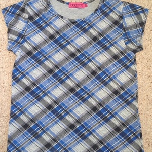 Boohoo Blue & Grey Check Top - Size UK 6. is being swapped online for free