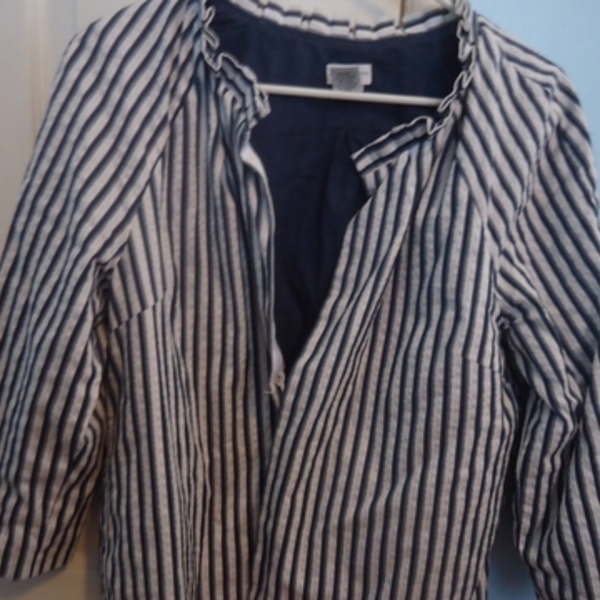 Jacklyn Smith Blue and white Stripe Jacket L is being swapped online for free