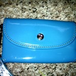 LIZ CLAIBORNE BLUE CELL PHONE CASE/PURSE is being swapped online for free
