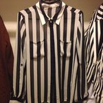 F21 Sheer Striped Blouse L is being swapped online for free