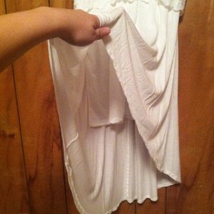 Iris small lace/fabric hi-low dress is being swapped online for free