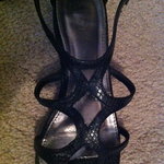 Matisse black snake-print sandals - size 8 is being swapped online for free