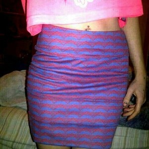 zig zag bodycon mini skirt is being swapped online for free