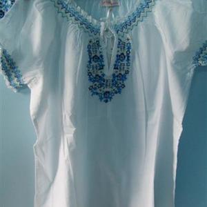 summer boho white top ~ Med. is being swapped online for free