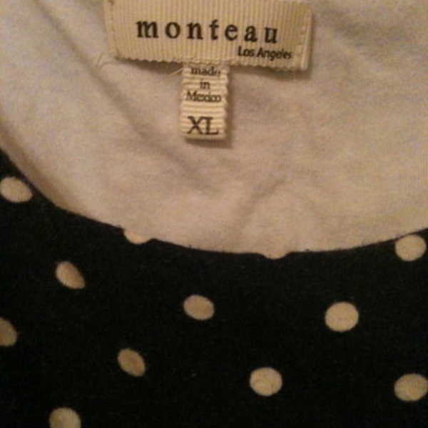 Monteau LA Blue/White Polka Dot Dress is being swapped online for free