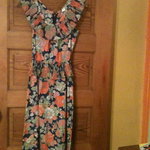 Floral Print Maxi Dress w/ Ruffle Print is being swapped online for free