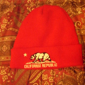 red cali beanie is being swapped online for free