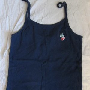Navy blue cherry tank XS is being swapped online for free