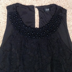 F&F Black Lace Shift Dress - Size UK 12, floral design. is being swapped online for free