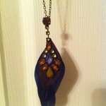 Forever 21 long necklace with jeweled feather pendant - brand new is being swapped online for free