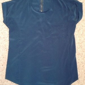 River Island Teal/ Green Dip Hem Blouse - Size UK 6. is being swapped online for free